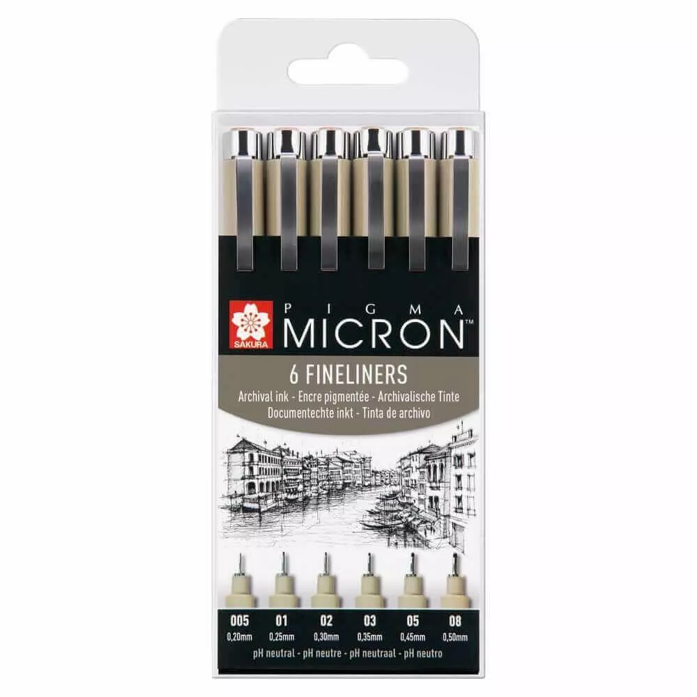 Sakura Pigma Micron Fineliners Set Black